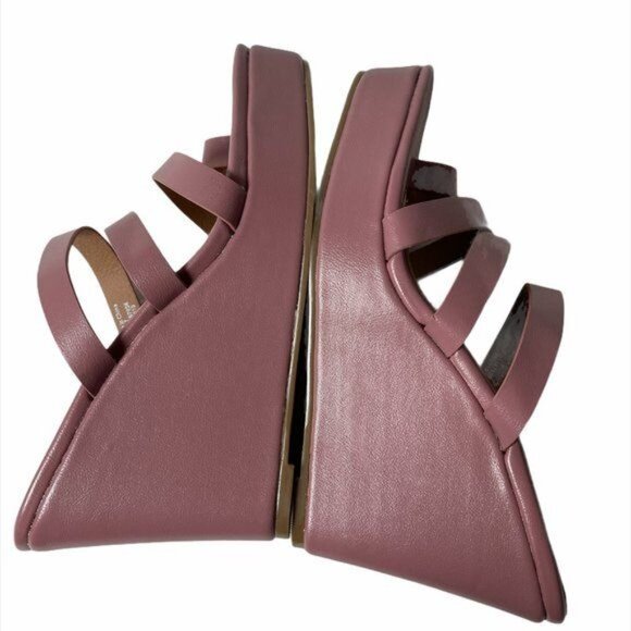 NWOB ASOS Design Trial Toe Loop Blush Pink Wedge Sz 7 - Picture 3 of 6